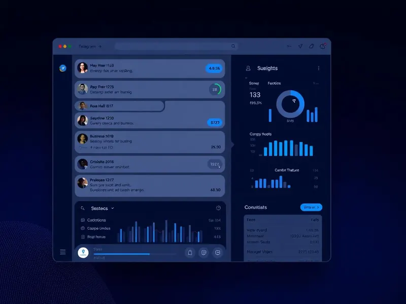Telegram business assistant dashboard mockup